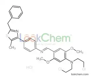 4-[[4-(2-benzyl-5-methyl-1,3-thiazol-4-yl)phenyl]iminomethyl]-N,N-bis(2-chloroethyl)-2,5-dimethoxyaniline,hydrochloride