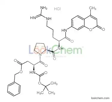 Boc--benzyl-Asp-Pro-Arg-7-amido-4-methylcoumarin hydrochloride