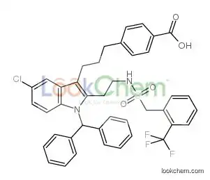 4-[3-[1-benzhydryl-5-chloro-2-[2-[[2-(trifluoromethyl)phenyl]methylsulfonylamino]ethyl]indol-3-yl]propyl]benzoic acid