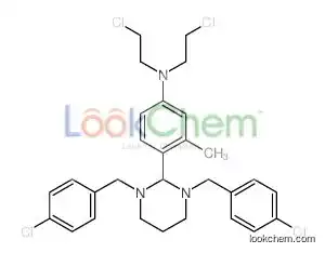 4-[1,3-bis[(4-chlorophenyl)methyl]-1,3-diazinan-2-yl]-N,N-bis(2-chloroethyl)-3-methylaniline
