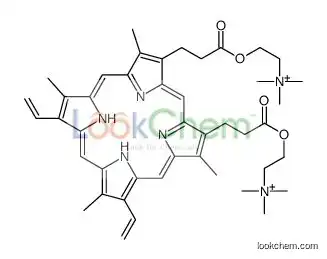 2-[3-[7,12-bis(ethenyl)-3,8,13,17-tetramethyl-18-[3-oxo-3-[2-(trimethylazaniumyl)ethoxy]propyl]-22,23-dihydroporphyrin-2-yl]prop