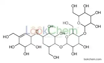 2-[6-[2,3-dihydroxy-6-(hydroxymethyl)-4-[[4,5,6-trihydroxy-3-(hydroxymethyl)cyclohex-2-en-1-yl]amino]cyclohexyl]oxy-4,5-dihydrox