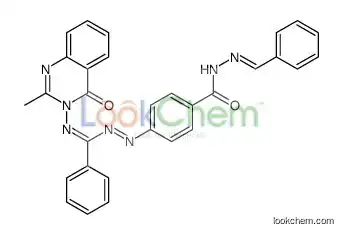 N-[(E)-benzylideneamino]-4-[[(Z)-N-(2-methyl-4-oxoquinazolin-3-yl)-C-phenylcarbonimidoyl]diazenyl]benzamide