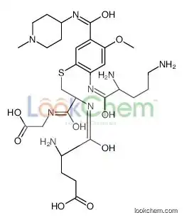 (4S)-4-amino-5-[[(2R)-1-(carboxymethylamino)-3-[2-[[(2S)-2,5-diaminopentanoyl]amino]-4-methoxy-5-[(1-methylpiperidin-4-yl)carbam