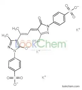 1,1'-BIS(4-SULFOPHENYL)-5,5'-DIHYDROXY-3,3',A-TRIMETHYLPYRAZOLO-4,4'-TRIMETHINE OXONOLE TRIPOTASSIUM SALT