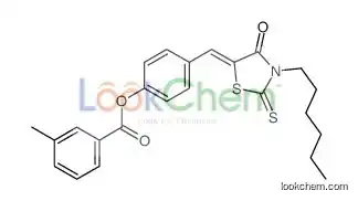 [4-[(3-hexyl-4-oxo-2-sulfanylidene-1,3-thiazolidin-5-ylidene)methyl]phenyl] 3-methylbenzoate
