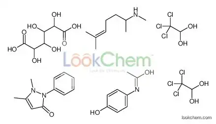 N,6-dimethylhept-5-en-2-amine,1,5-dimethyl-2-phenylpyrazol-3-one,N-(4-hydroxyphenyl)acetamide,2,3,4,5-tetrahydroxyhexanedioic ac