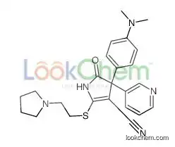 4-[4-(dimethylamino)phenyl]-5-oxo-4-pyridin-3-yl-2-(2-pyrrolidin-1-ylethylsulfanyl)-1H-pyrrole-3-carbonitrile