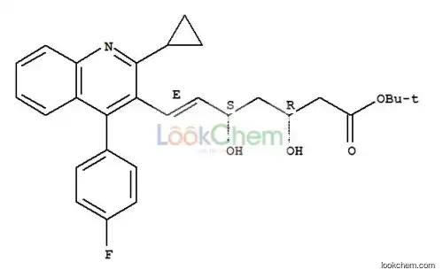 low price ISO factory high purity (3R,5S,6E)-7-[2-cyclopropyl-4-(4-fluorophenyl)-3-quinolyl]-3,5-dihydrosy-1,3-dioxane-6- heptenoic acid,1,1-dimethylethyl ester CAS NO.586966-54-3