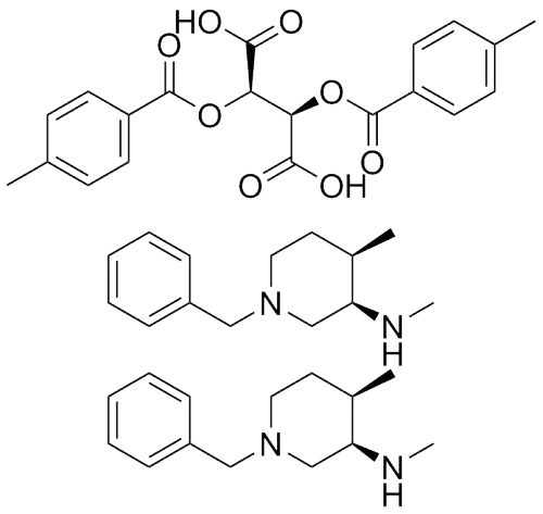 Bis[(3R,4R)-N,4-dimethyl-1-(phenylmethyl)-3-piperidinamine] di-p-toluyl-L-tartrate