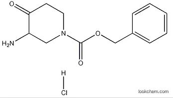 1-Piperidinecarboxylic acid, 3-amino-4-oxo-, phenylmethyl ester, hydrochloride (1:1)