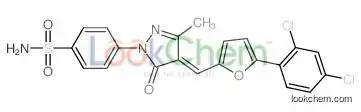 4-[(4E)-4-[[5-(2,4-dichlorophenyl)furan-2-yl]methylidene]-3-methyl-5-oxopyrazol-1-yl]benzenesulfonamide