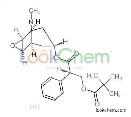 (S)-2-phenyl-3-pivaloyloxy-propionic acid-(6exo,7exo-epoxy-tropane-3endo-ylester), hydrochloride