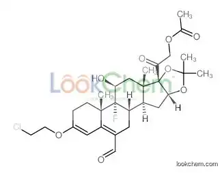 3-(2-Chloroethoxy)-9-fluoro-11..,16..,17,21-tetrahydroxy-20-oxopregna-3,5-diene-6-carboxaldehyde, cyclic 16,17-acetal with aceto