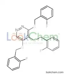 3,4,5-tris[(2-fluorophenyl)methylsulfanyl]pyridazine