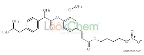 -METHYL-4-(2-METHYLPROPYL)-2-METHOXY-4-[(1E)-3-[4-(NITROOXY)BUTOXYL]-3-OXO-1-PROPENYL]PHENYL ESTER, BENZENEACETIC ACID