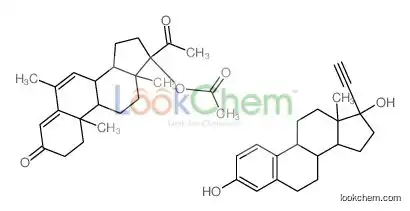 Pregna-4,6-diene-3,20-dione, 17-hydroxy-6-methyl-, acetate mixed with 19-nor-17..-pregna-1 ,3,5(10)-trien-2-yne-3,17-diol