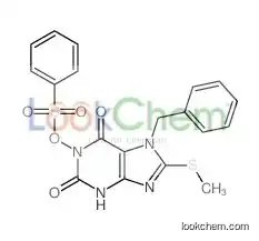 (7-benzyl-8-methylsulfanyl-2,6-dioxo-3H-purin-1-yl) benzenesulfonate