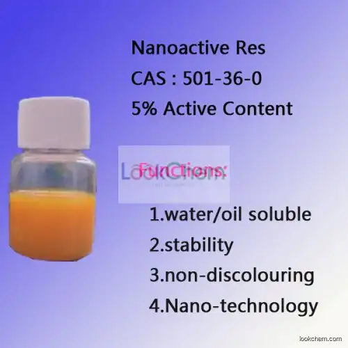 water oil soluble Nanoactive Resveratrol high purity