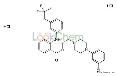 2-[4-(3-chlorophenyl)piperazin-1-yl]ethyl 2-[3-(trifluoromethylsulfanyl)anilino]benzoate,dihydrochloride