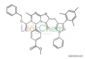 benzyl 5-(4-methoxycarbonylphenyl)-7-methyl-3-oxo-2-[[1-phenyl-3-(2,4,6-trimethylphenyl)pyrazol-4-yl]methylidene]-5H-[1,3]thiazo