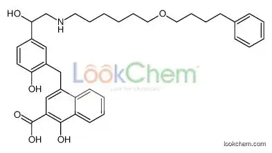 1-hydroxy-4-[[2-hydroxy-5-[1-hydroxy-2-[6-(4-phenylbutoxy)hexylamino]ethyl]phenyl]methyl]naphthalene-2-carboxylic acid
