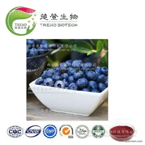 Anti-aging anthocyanins Bilberry Extract 5%，10%，15%， 25% UV;25%,95% HPLC anthocyanidin