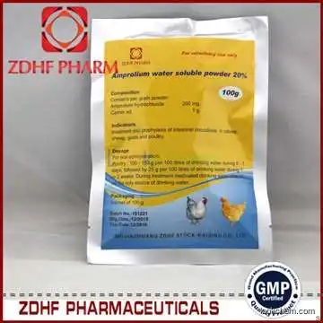 Animal Anticoccidials Products 20% Water Soluble Powder Amprolium For Calves Goats
