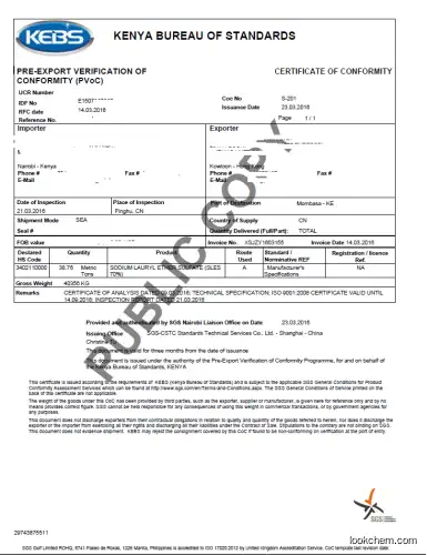 stable quality SLES 70 sodium lauryl ether sulfate