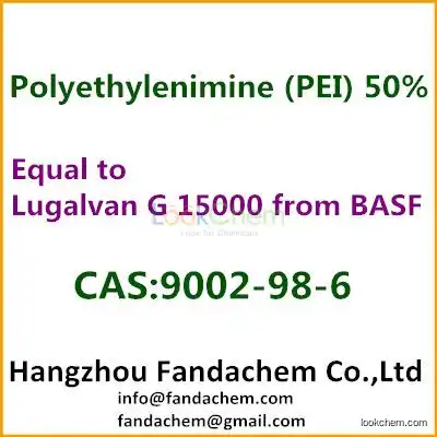 Equal to Lugalvan G 15000 from BASF, Polyethyleneimine 50%, cas  9002-98-6 from Fandachem