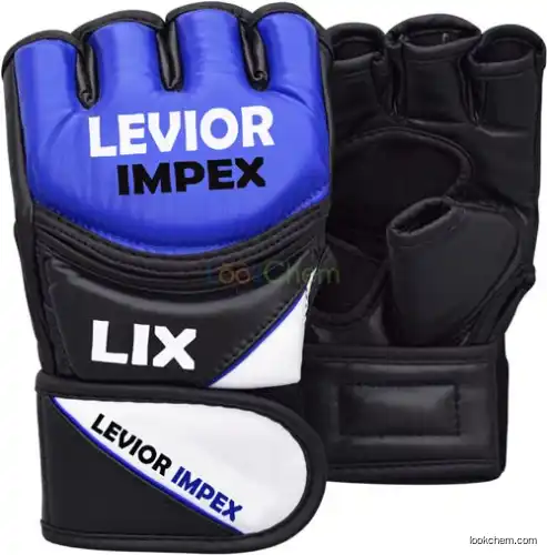 Leather Grappling Gloves Fight Boxing MMA Punch Bag Training Martial Arts
