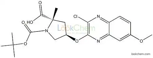 1,2-Pyrrolidinedicarboxylic acid, 4-[(3-chloro-7-Methoxy-2-quinoxalinyl)oxy]-, 1-(1,1-diMethylethyl) 2-Methyl ester,(2S,4R)-