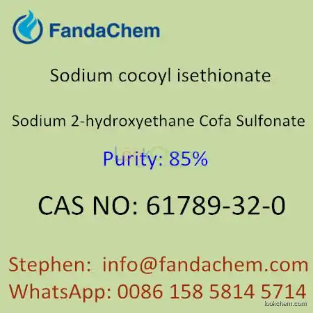 Top1 supplier and exporter of  Sodium cocoyl isethionate 65%, 85% powder cas no.  61789-32-0 in China,Hangzhou Fandachem Co.,Ltd