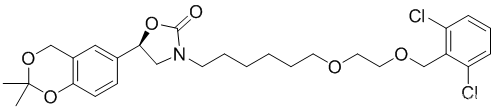 2-Oxazolidinone, 3-[6-[2-[(2,6-dichlorophenyl)Methoxy]ethoxy]hexyl]-5-(2,2-diMethyl-4H-1, 3-benzodioxin-6-yl)-, (5R)-