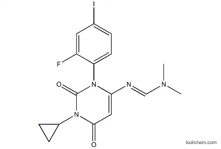 (E)-N'-(1-cyclopropyl-3-(2-fluoro-4-iodophenyl)-2,6-dioxo-1,2,3,6-tetrahydropyrimidin-4-yl)-N,N-dimethylformimidamide