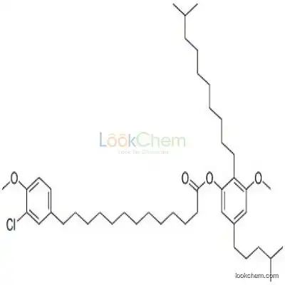 71142-39-7 13-(3-Chloro-4-methoxyphenyl)tridecanoic acid 3-methoxy-2-(9-methyldecyl)-5-(4-methylpentyl)phenyl ester