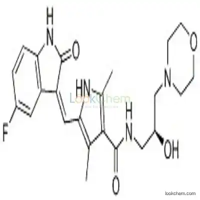 452105-23-6 1H-Pyrrole-3-carboxaMide, 5-[(Z)-(5-fluoro-1,2-dihydro-2-oxo-3H-indol-3-ylidene)Methyl]-N-[(2S)-2-hydroxy-3-(4-Morpholinyl)propyl]-2,4-diMethyl-