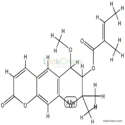 37975-62-5 2-Methyl-2-butenoic acid [7,8-dihydro-6-methoxy-8,8-dimethyl-2-oxo-2H,6H-benzo[1,2-b:5,4-b']dipyran-7-yl] ester