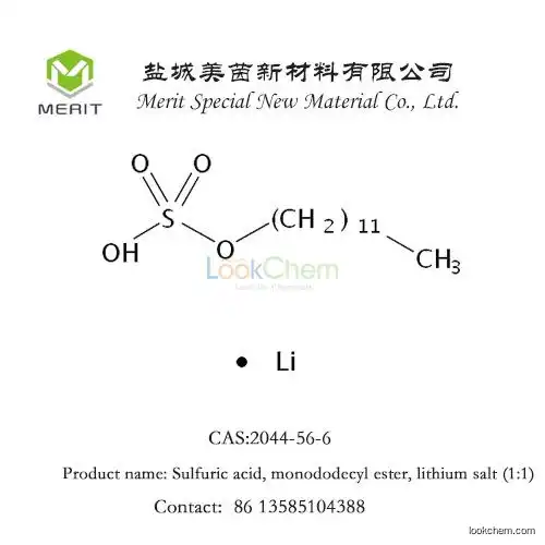 Sulfuric acid, monododecyl ester, lithium salt (1:1) CAS NO.2044-56-6