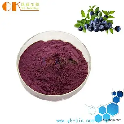 100% Natural blueberry extract concentrate powder anthocyanins 25%, Cas: 84082-34-8