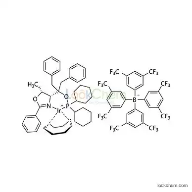 ((4R,5R)-(+)-O-[1-Benzyl-1-(5-methyl-2-phenyl-4,5-dihydrooxazol-4-yl)-2-phenylethyl](dicyclohexylphosphinite)(1,5-COD)iridium(I)tetrakis(3,5-bis(trifluoromethyl)phenylborate,min.