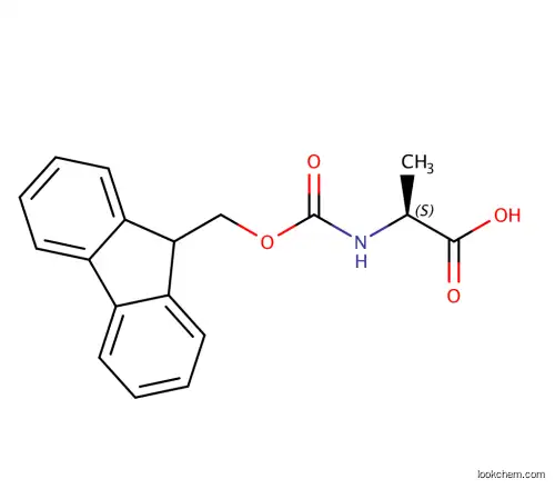 Fmoc-Ala-OH, (2S)-2-(9H-fluoren-9-ylmethoxycarbonylamino)propanoic acid, MFCD00037139