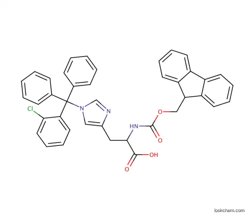 Fmoc-His(Clt)-OH, N-α-(9-Fluorenylmethoxycarbonyl)-N-τ-2-Chloro-trityl-L-Histidine