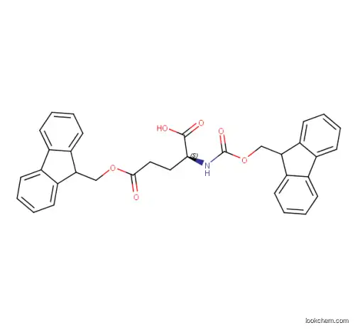 Fmoc-Glu(Fmoc)-OH, (2~{S})-5-(9~{H}-fluoren-9-ylmethoxy)-2-(9~{H}-fluoren-9-ylmethoxycarbonylamino)-5-oxopentanoic acid