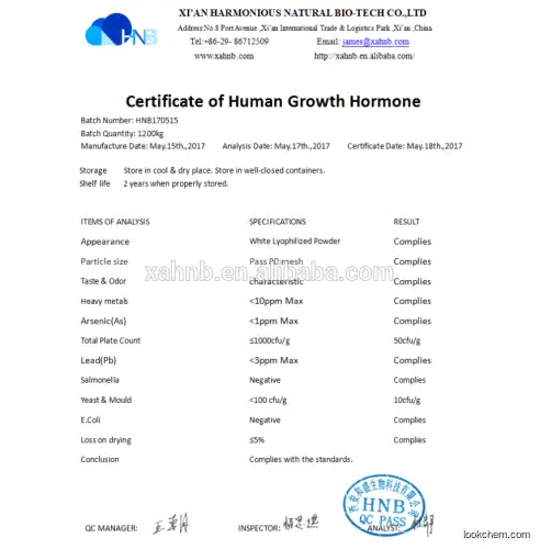 10iu HGH 191aa Human Growth Hormone For Body Building