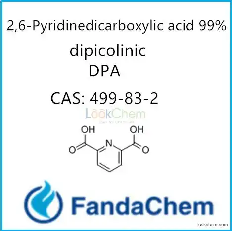 2,6-Pyridinedicarboxylic acid,99% (Pyridine-2,6-dicarboxylic acid;dipicolinic;DPA;2,6-DIPICOLINIC ACID) CAS: 499-83-2 fandachem