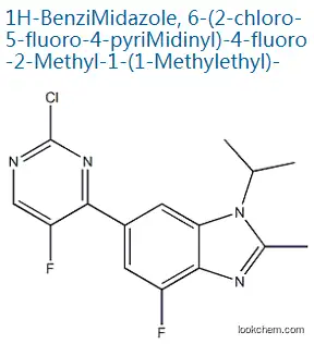 6-(2-chloro-5-fluoropyrimidin-4-yl)-4-fluoro-1-isopropyl-2-methyl-1H-benzo[d]imidazole  