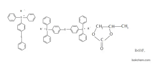 Mixed type triarylsulfonium hexafluoroantimonate salts