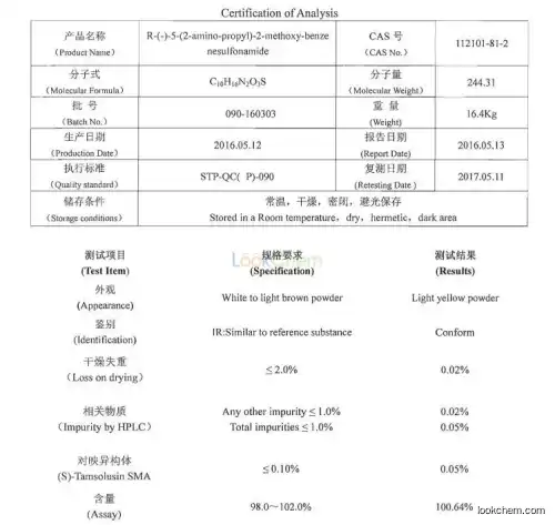 Manufacture R-(-)-5-(2-Amino-propyl)-2-methoxy-benzenesulfonamide