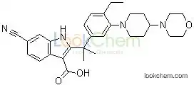 6-cyano-2-(2-(4-ethyl-3-(4-morpholinopiperidin-1-yl)phenyl)propan-2-yl)-1H-indole-3-carboxylicacid